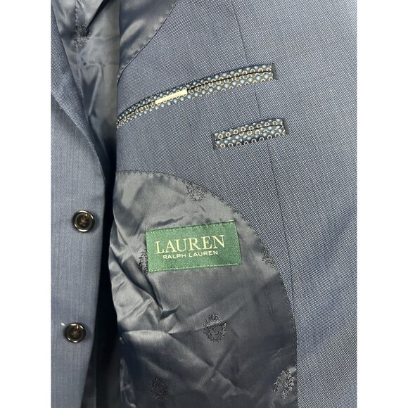 Ralph Lauren LRL 46R Wool Polyester Blue Blazer Suit Jacket 2 Button - Picture 6 of 9